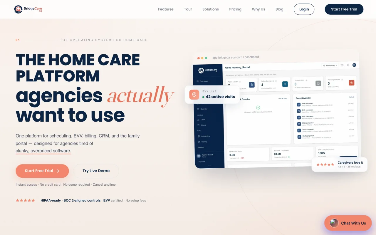 BridgeCare OS — the operating system for home-care agencies